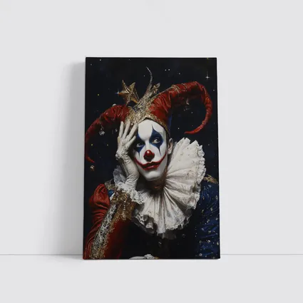 Sad Jester Clown Dark Starry Night