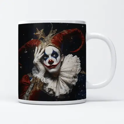 Sad Jester Clown Dark Starry Night