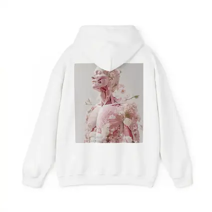 Floral Anatomy Figure Pink Flowers Surreal Art