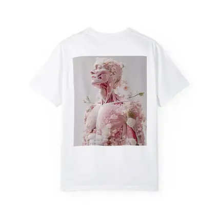 Floral Anatomy Figure Pink Flowers Surreal Art