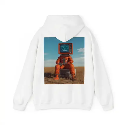 Astronaut TV Head Sitting Open Field