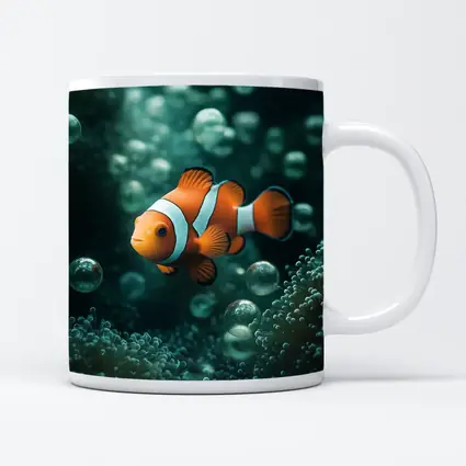 Clownfish Swimming Among Sea Anemone Bubbles