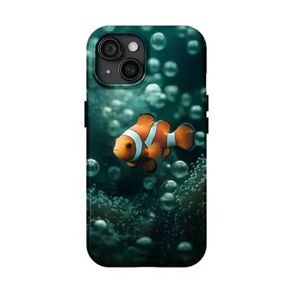 Clownfish Swimming Among Sea Anemone Bubbles