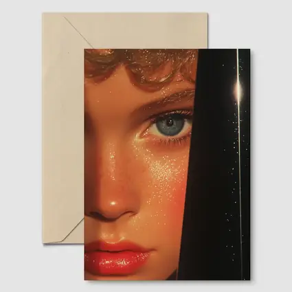 Close Up Woman Face Blue Eye Art