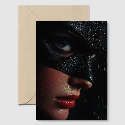 Masked Woman Glitter Dark Dramatic Portrait
