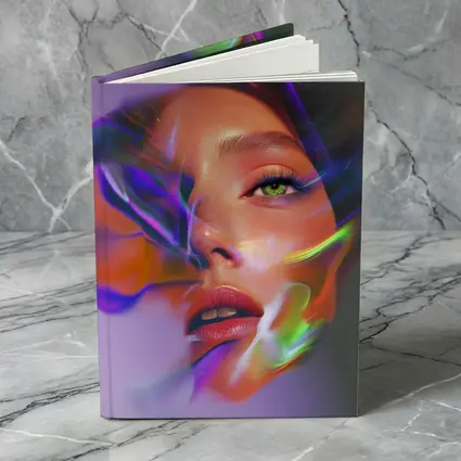 Neon Smoke Woman Face Digital Art