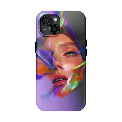 Neon Smoke Woman Face Digital Art
