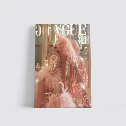 Pink Fashion Woman Vogue Magazine Cover Style