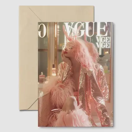 Pink Fashion Woman Vogue Magazine Cover Style