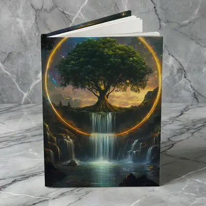 Tree of Life Waterfall Fantasy Cosmic Art