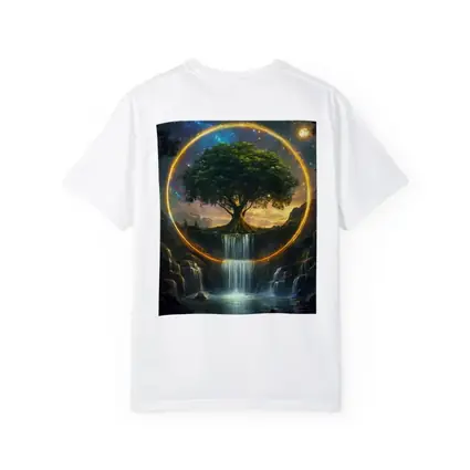 Tree of Life Waterfall Fantasy Cosmic Art