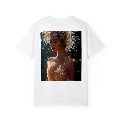Crystal Crown Woman Orange Dress Dark Background