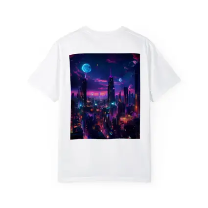 Neon Cyberpunk City Skyline At Night