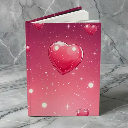 Glossy Pink Hearts Floating Sparkly Background