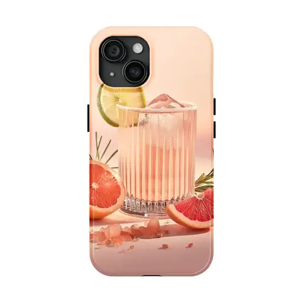 Grapefruit Cocktail Glass Pink Pastel Background