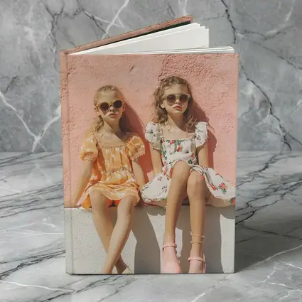 Two Girls Summer Dresses Pink Wall