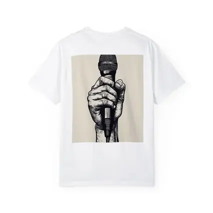Hand Holding Microphone Black White Drawing