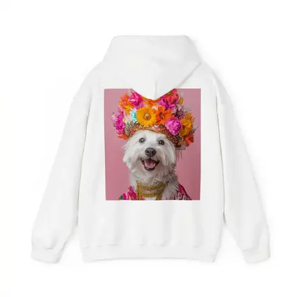 West Highland Terrier Floral Crown Pink Background