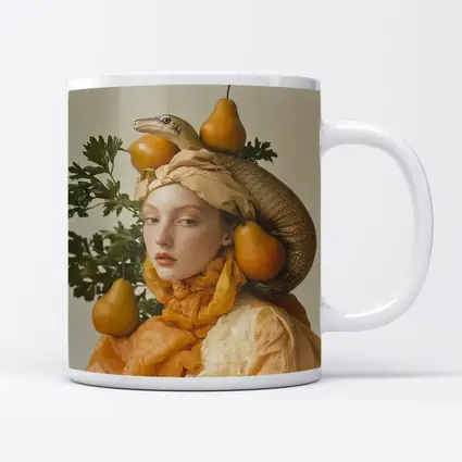 Woman With Lizard Pears Surreal Fashion Portrait
