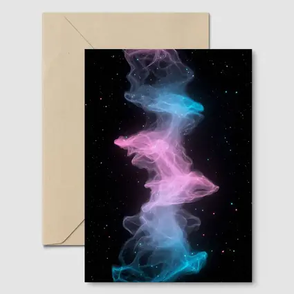 Pink Blue Nebula Smoke Galaxy Space Art