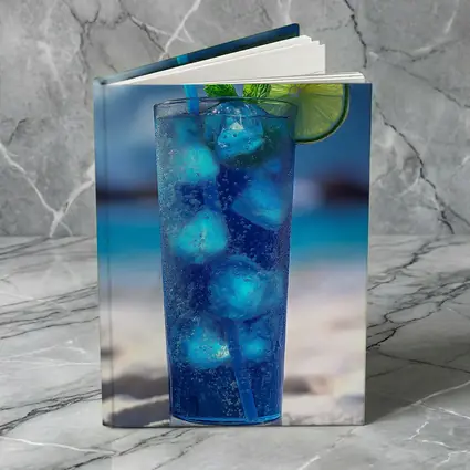Blue Cocktail With Lime On Beach