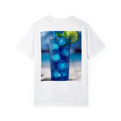 Blue Cocktail With Lime On Beach
