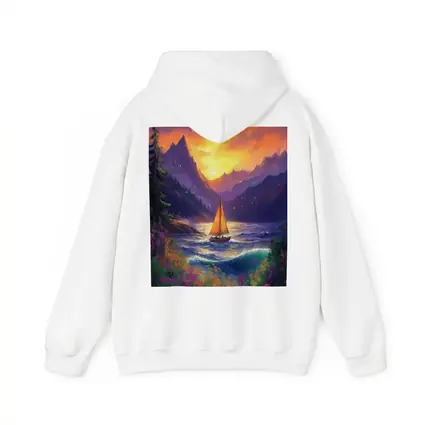 Sailboat Mountain Lake Oil Painting Art