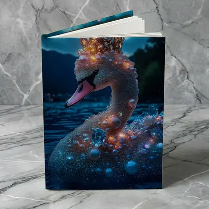 Royal Swan Crown Pearls Blue Night Lake