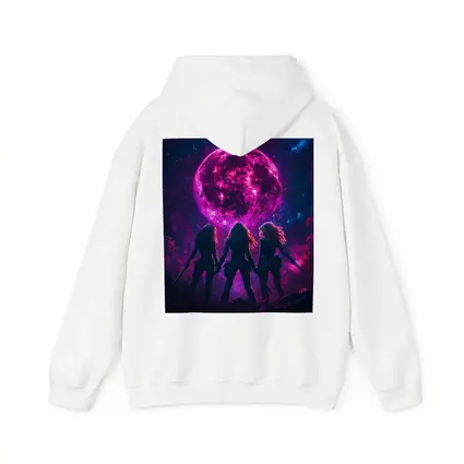 Three Warrior Women Neon Pink Moon