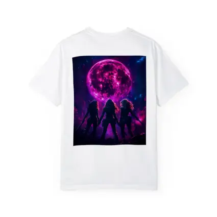 Three Warrior Women Neon Pink Moon