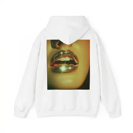 Gold Glitter Lips Close Up Portrait