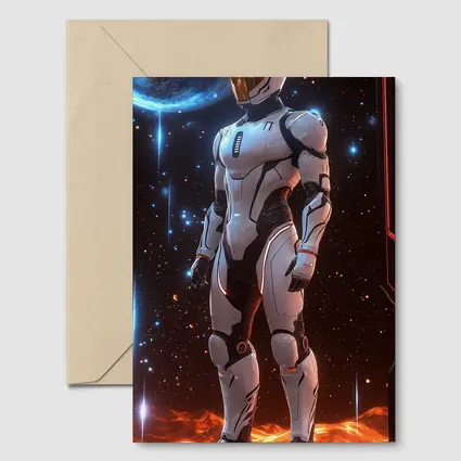 Futuristic Astronaut Suit Deep Space Stars