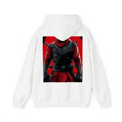 Red and Black Ninja Warrior Dark Background
