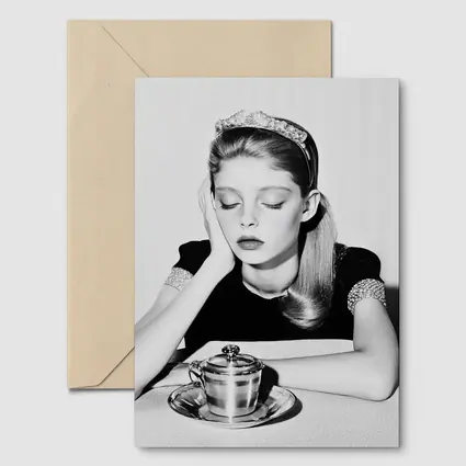 Dreamy Girl Black White Retro Photography Art