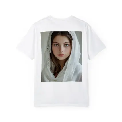 Young Woman White Lace Veil Portrait