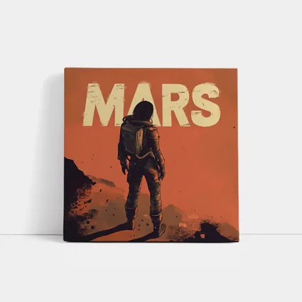 Astronaut Standing Alone On Mars Surface