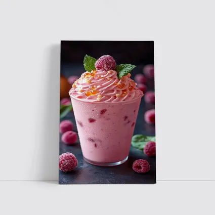 Raspberry Milkshake Pink Whipped Cream Dessert