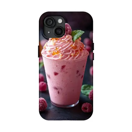 Raspberry Milkshake Pink Whipped Cream Dessert
