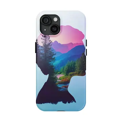 Woman Silhouette Double Exposure Mountain Forest