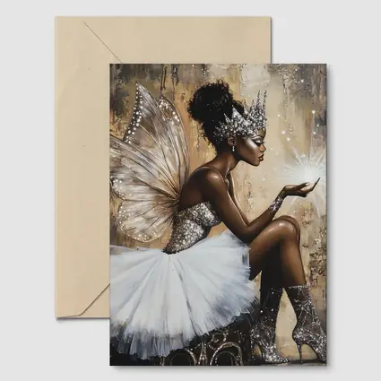 Black Fairy Queen Blowing Glitter Magic