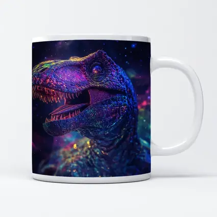 Cosmic Galaxy T-Rex Dinosaur Neon Space