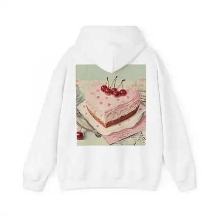 Heart Shaped Cherry Cake Vintage Illustration