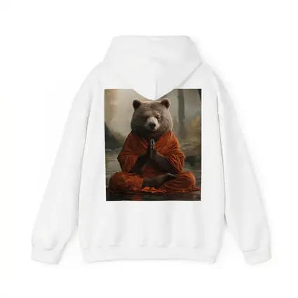 Meditating Bear Monk in Forest