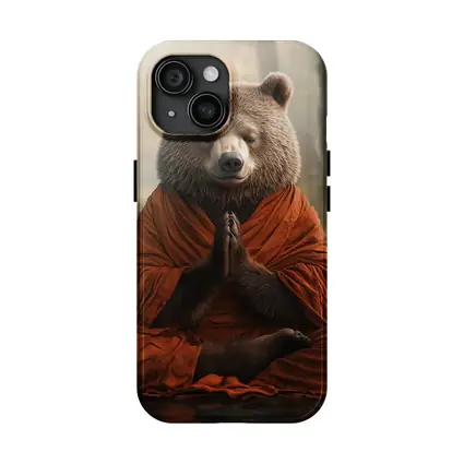 Meditating Bear Monk in Forest