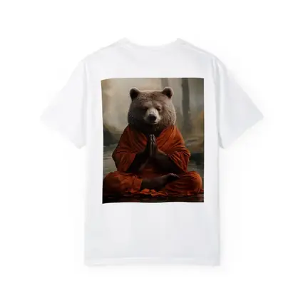 Meditating Bear Monk in Forest