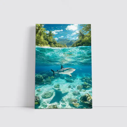 Reef Shark Swimming Tropical Island Underwater