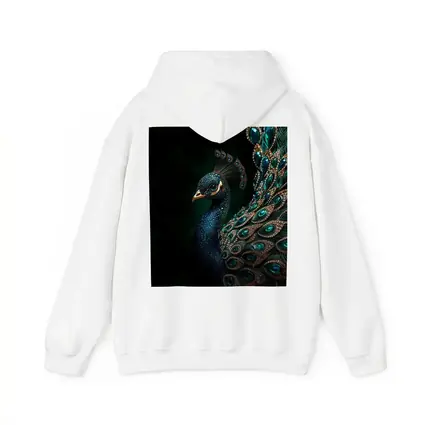 Jeweled Peacock Portrait On Dark Background