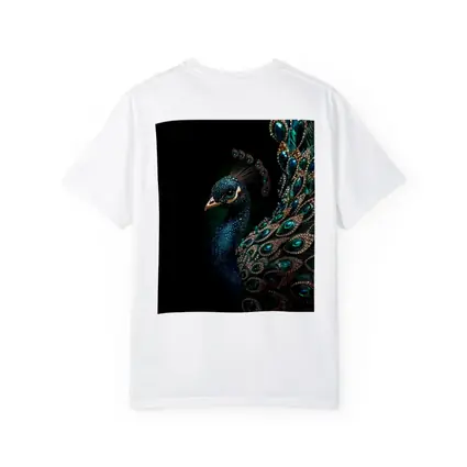Jeweled Peacock Portrait On Dark Background