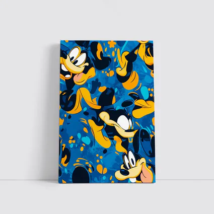 Goofy Character Pattern Blue Cartoon Background