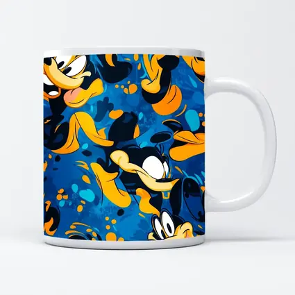 Goofy Character Pattern Blue Cartoon Background